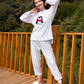 Love Forever Ladie's Soft Elastane Velvet Pajamas
