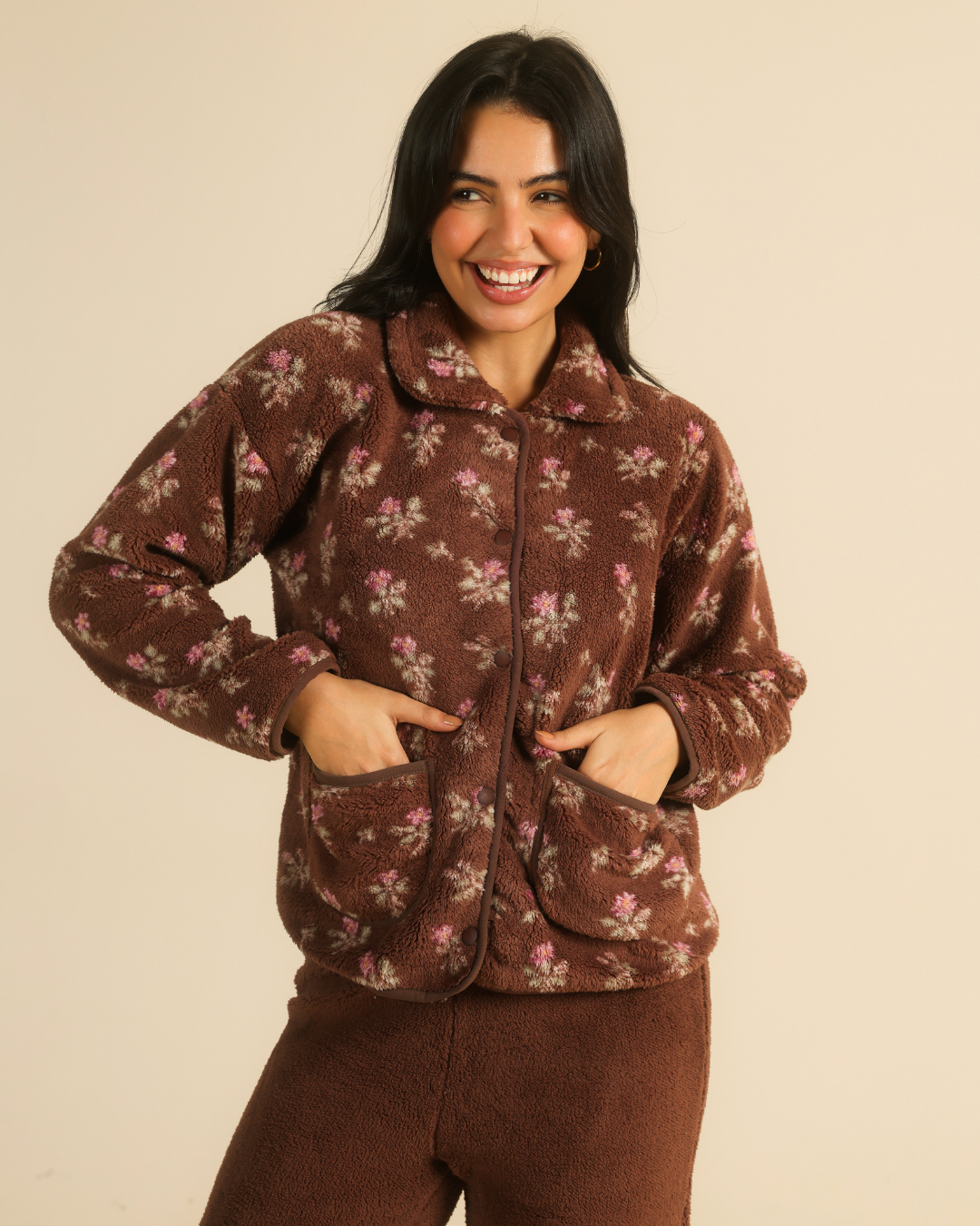Woodland Bloom Soft Collar Women Pajama