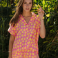 Summer Lemon Women's pajamas with half-sleeved buttons and trousers