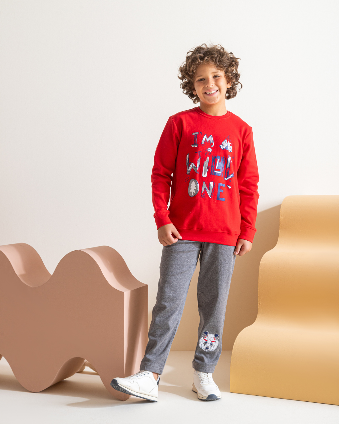 Wild  بيجامه اولادي طقم طباعة انترلوك