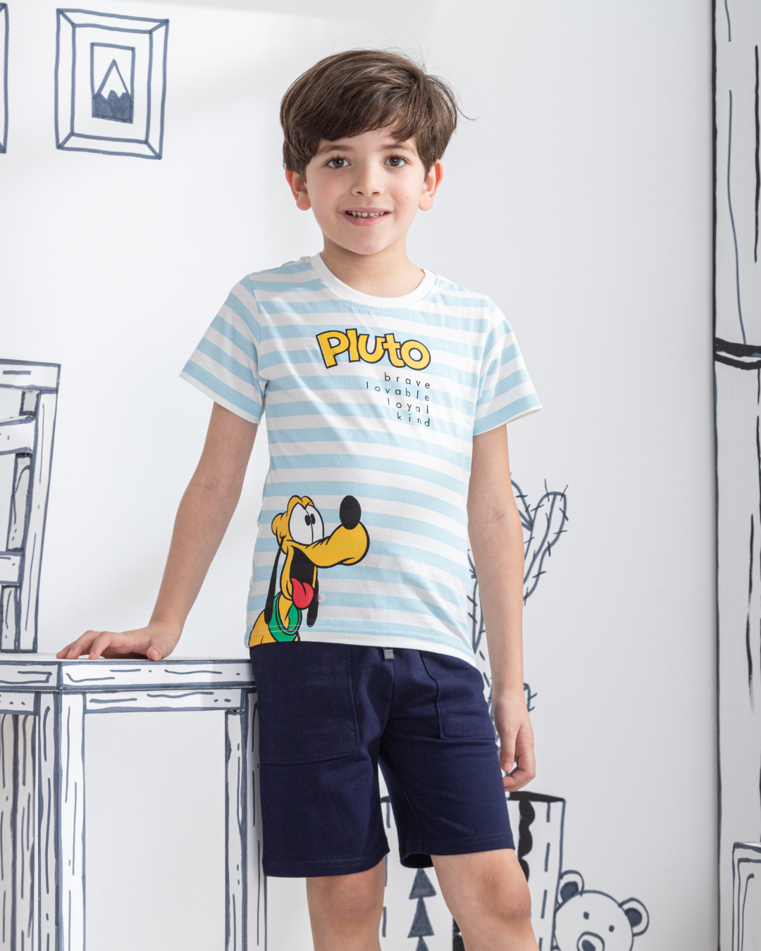 Pluto the dog بيجاما أولادي نُص كُم