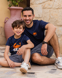 بيجاما شورت جاكاردو توب نص كم مع طباعه كابوريا على الصدر