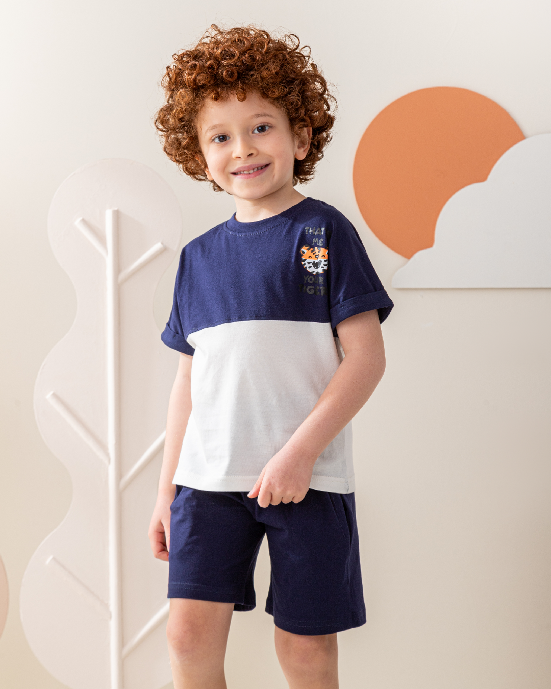 بيجاما  شورت قطن مع طباعه تايجر