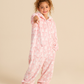 Girls' onesie with a pink Christmas tree print