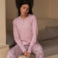 Flowery Pattern Pajamas for Women Cotton Long Sleeve *Printed Pants