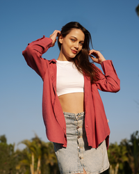 قميص كتان فضفاض