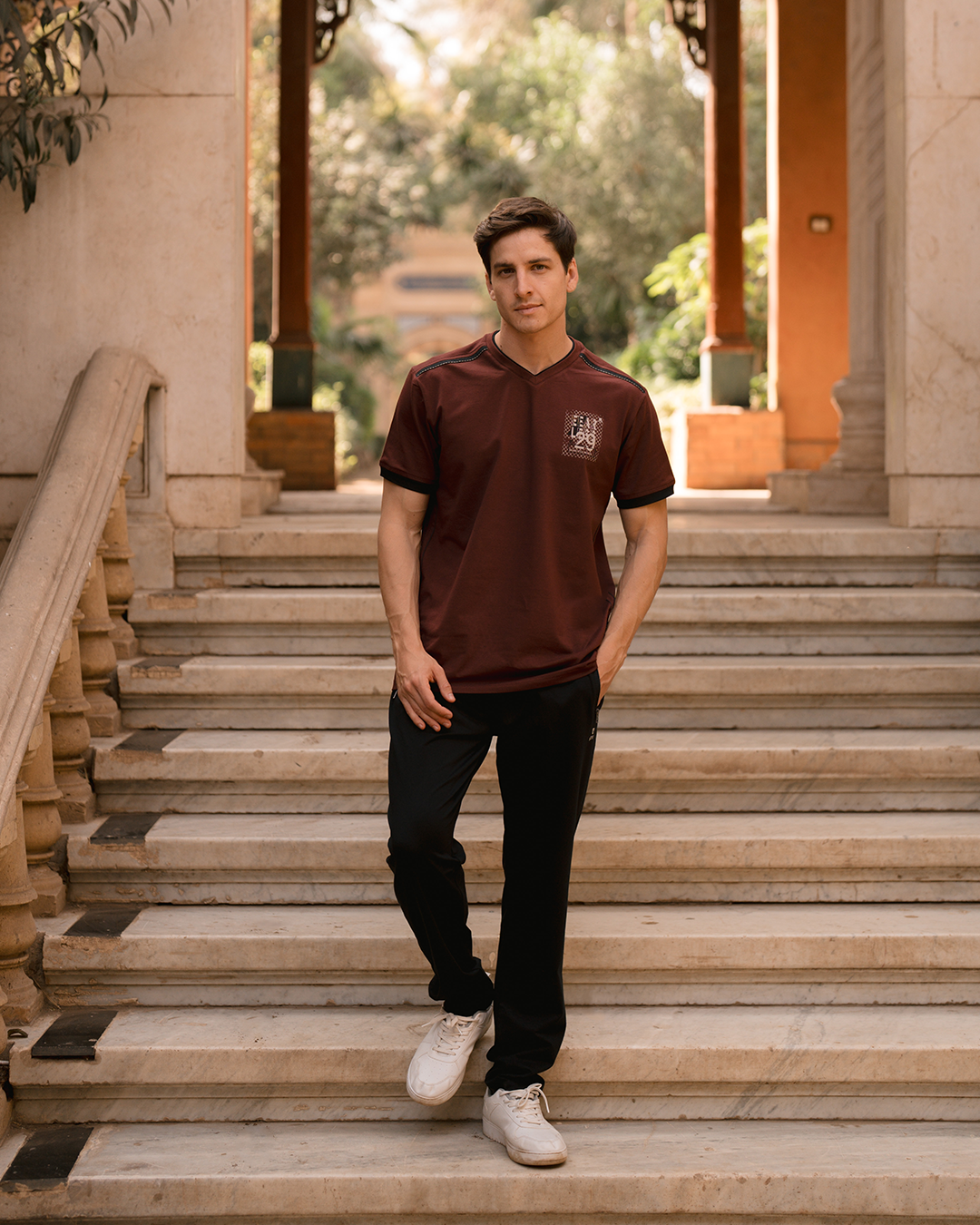 GLV EEAR LESS 29 Men's pajamas, rhubarb turban, printed on the chest