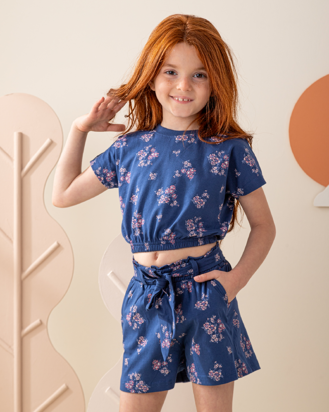 بيجاما كم جابونيز و شورت جيرسى بحزام ورود صغيره