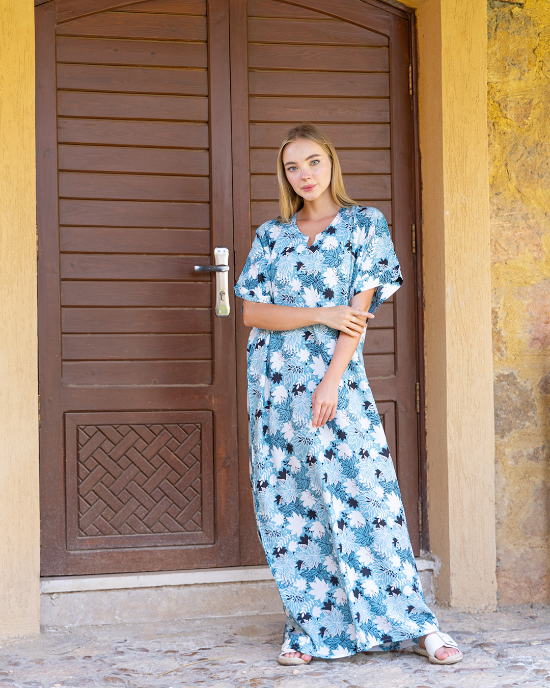 قميص فسكوز مشجر نص كم 112