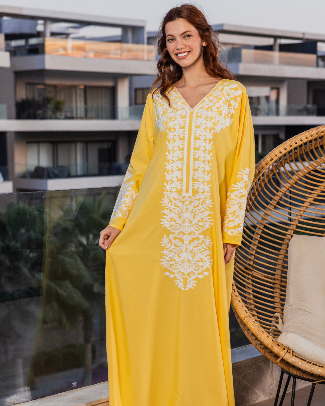 قميص داكرون سادة بكم مطرز طويل 9