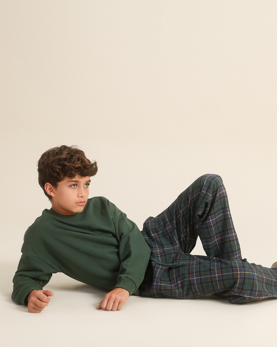 Boys' Green Winter Plaid Pajama