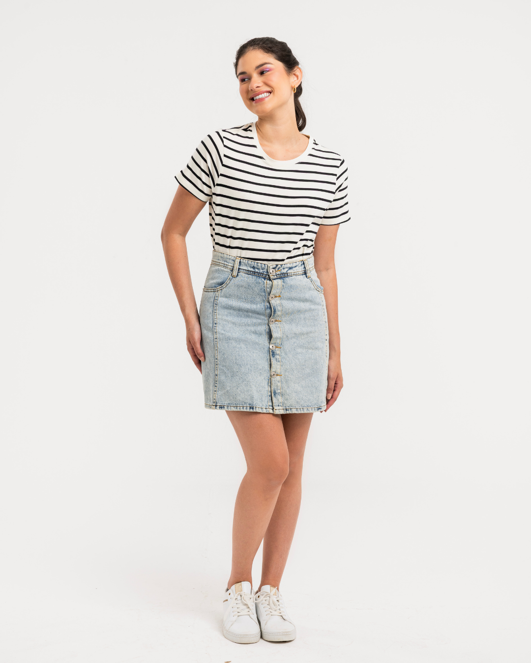 Lands End تي شيرت بيزك حريمي راوند