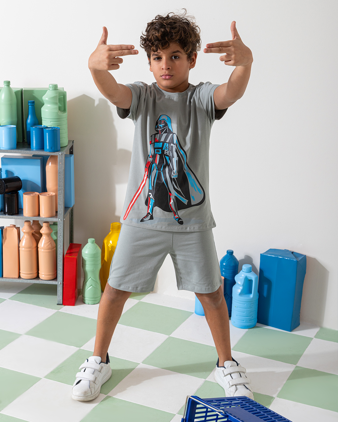 MARVY Star Warz  بيجامة اولادي محير فضي