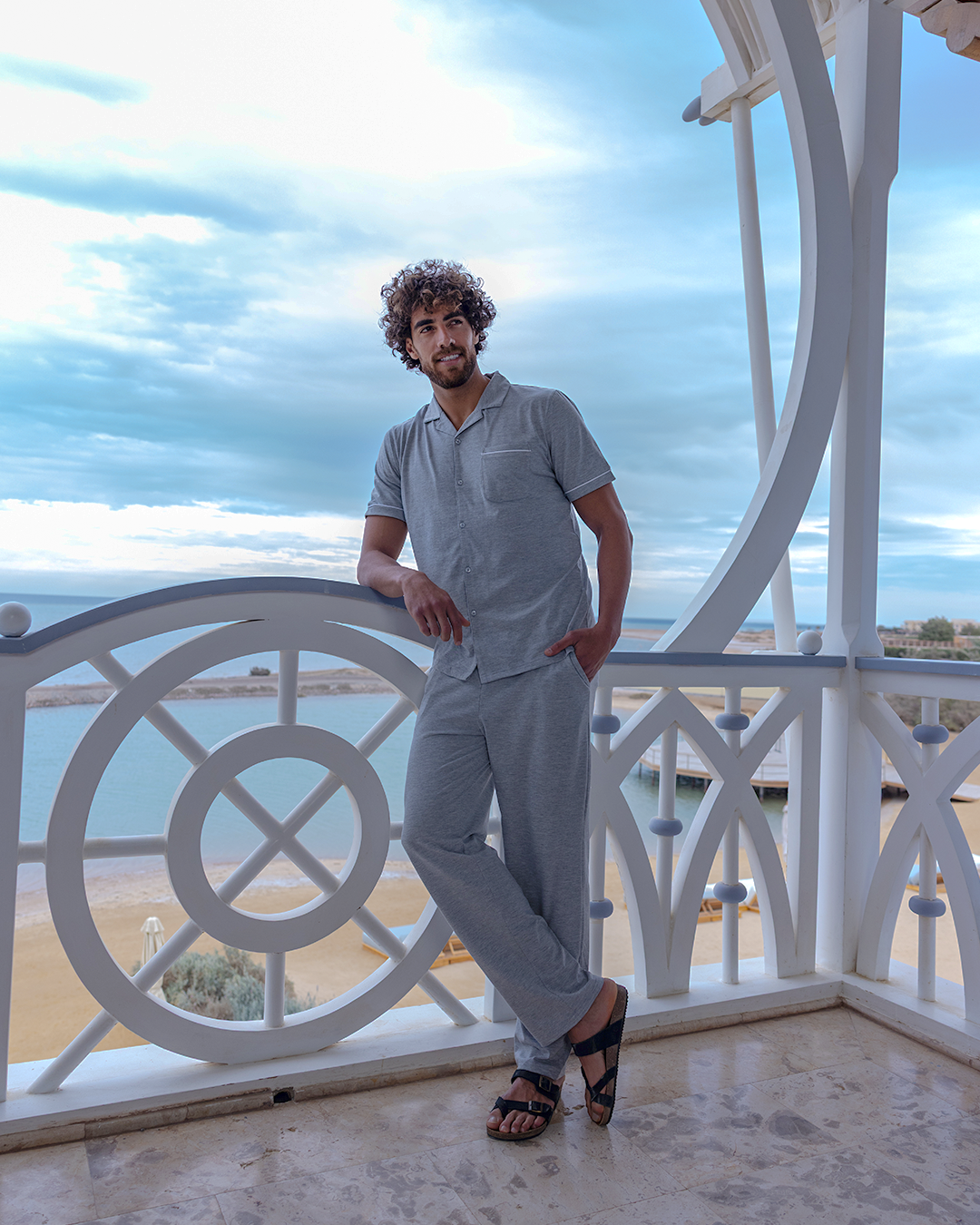 بيجاما كلاسيك قطن بزراير