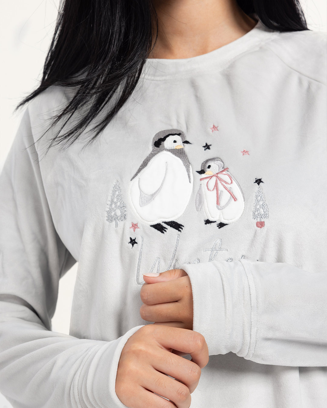 بيجاما كم طويل مع بنطلون الوان متداخله