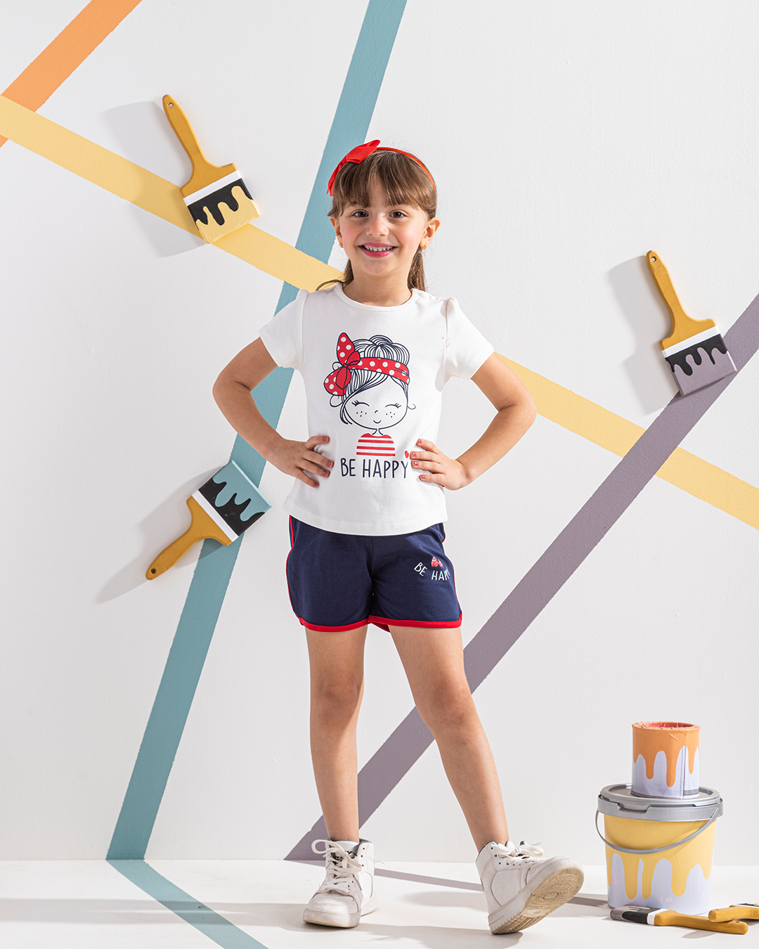 BE HAPPY Girls' pajama shorts