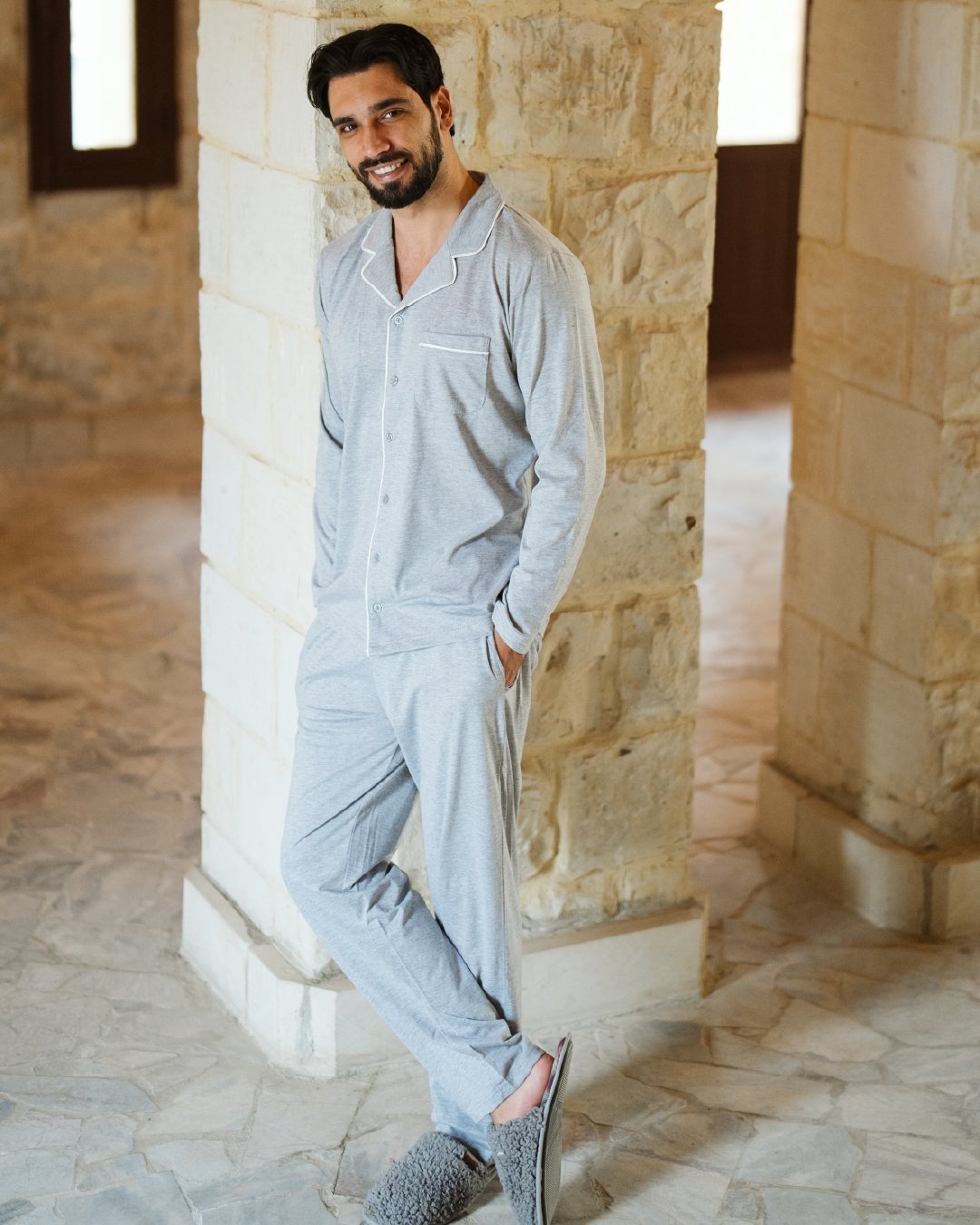 Long Sleeves بيجاما رجالي كم طويل