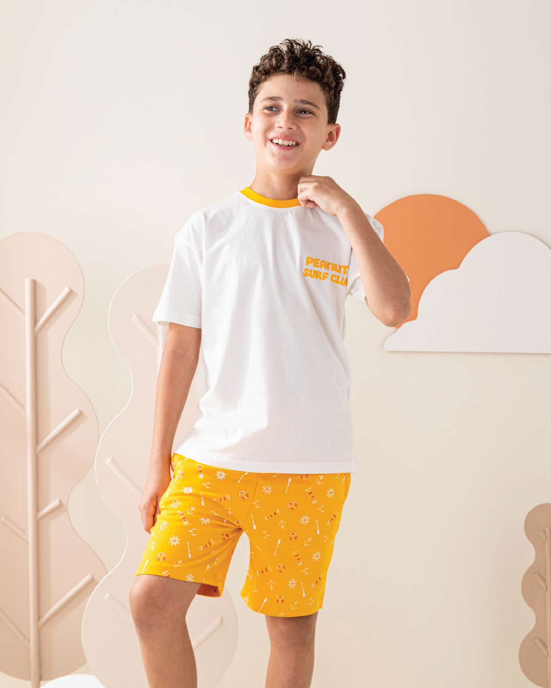 بيجاما اولادي توب اوفر سايز و شورت سمر ميلتون ركوب الامواج