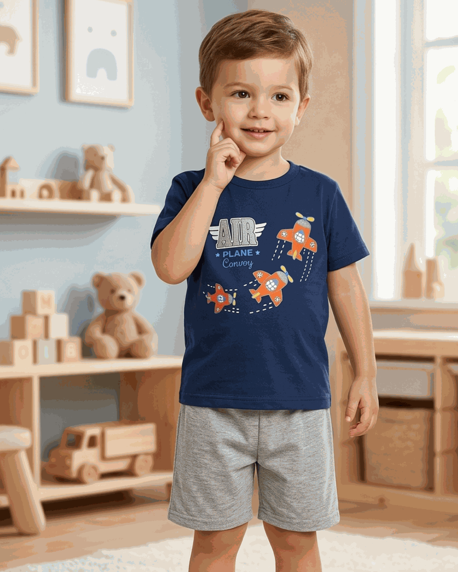 Kids Boys Pajamas Airplane