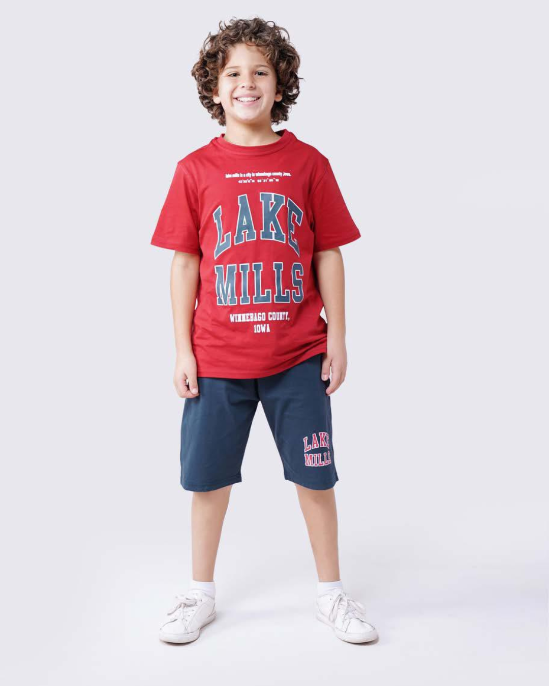 LAKE MILLS بيجامه أولادي نص كم براسولا طباعه صدر شورت