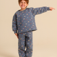 Boys' winter pajamas with a colorful car print