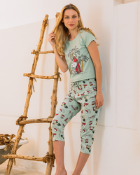 Snoopy بيجامه حريمي تيشرت نص كم وبنتاكور سنوبي