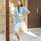 Women's pajamas, half sleeves, pentacore leaves