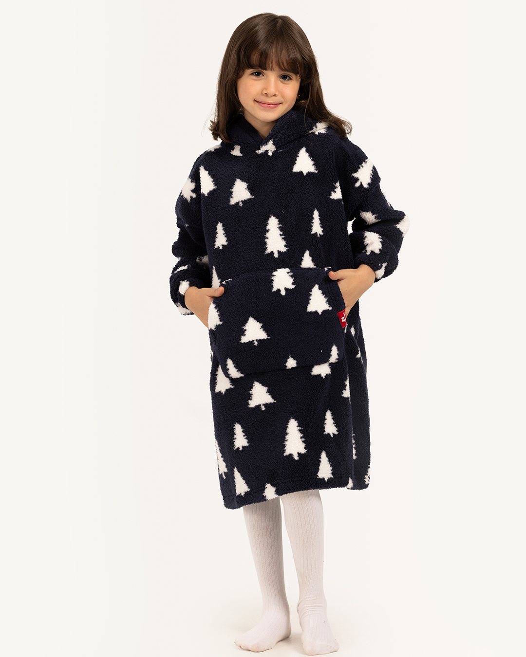 بطانية بأكمام و كابيشون أشجار الكريسماس