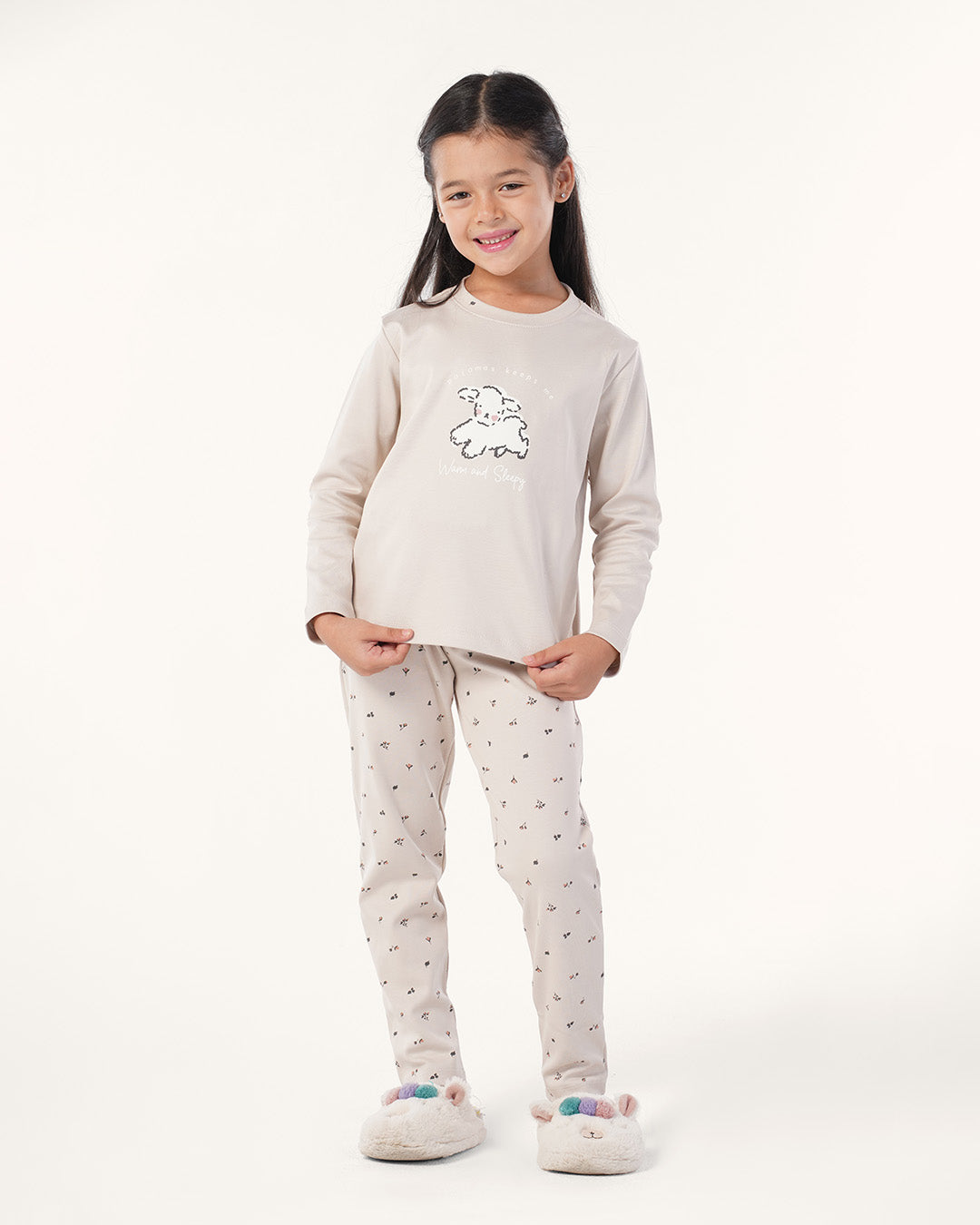 بيجاما بنطلون قطن و توب كُم طويل الخروف الصغير