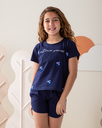 بيجاما نص كم و شورت قطن اميره الزهور