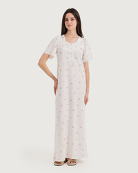Women's Jacquard Nightshirt Half Sleeve
