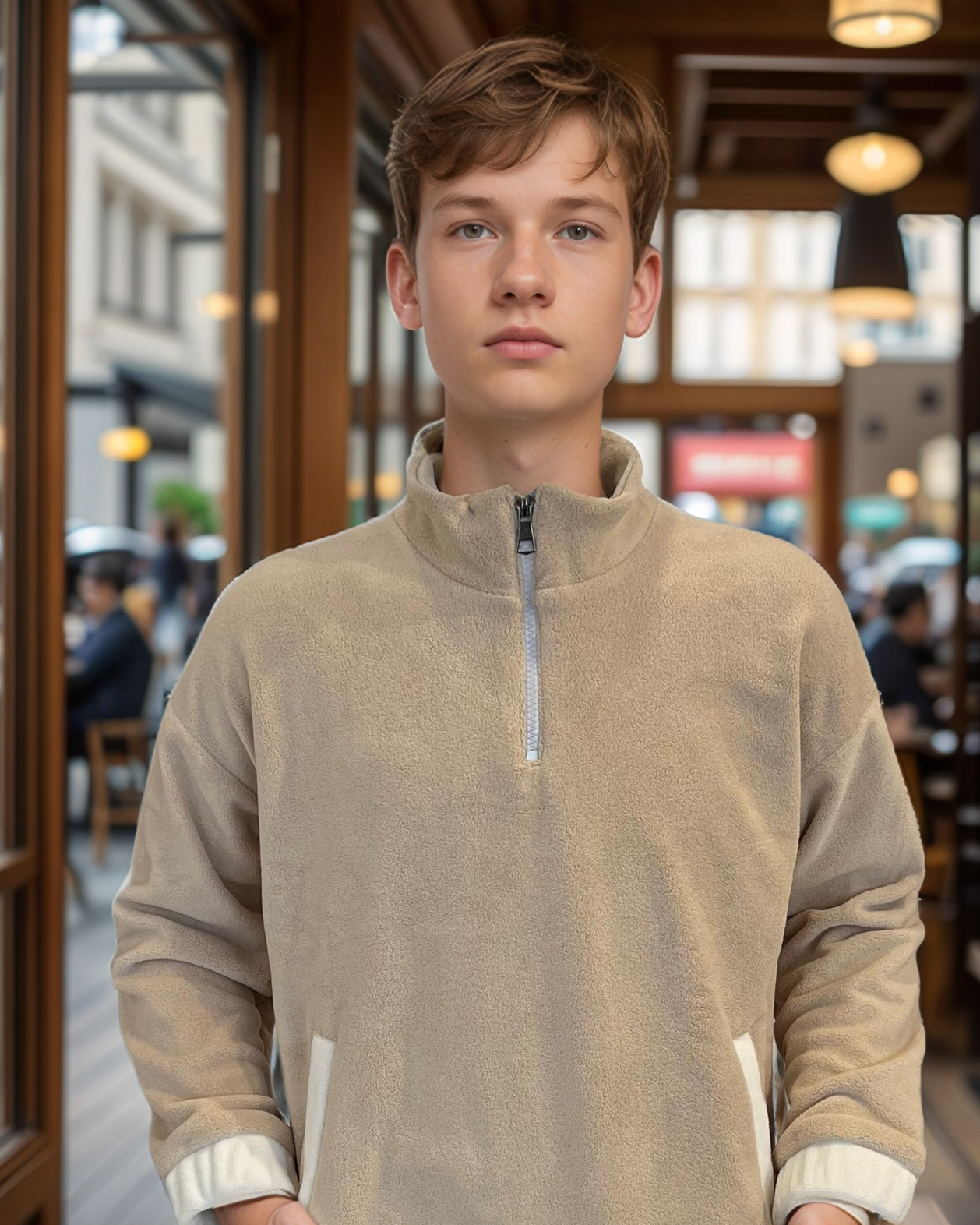 Half Zipper Kids Jacket جاكت أطفالي كُم طويل