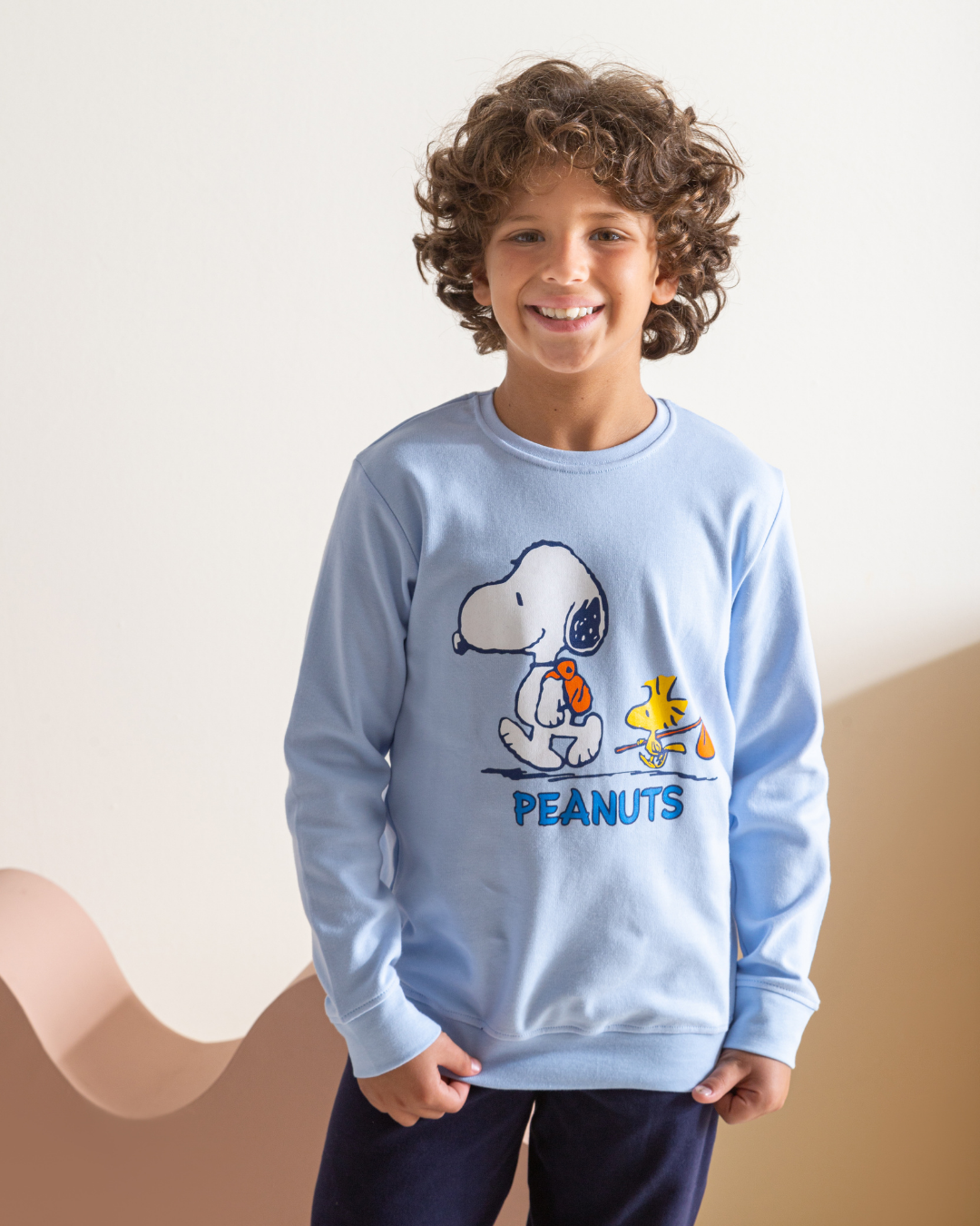 Peanuts بيجامه اولادي طقم طباعة  انترلوك