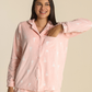 Women button up pajama in rose forest