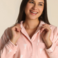 Women button up pajama in rose forest