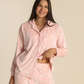 Women button up pajama in rose forest