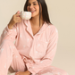 Women button up pajama in rose forest