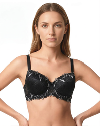Women's satin bra with lace
