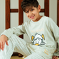 Junior boys' long-sleeve pajama with striped pants