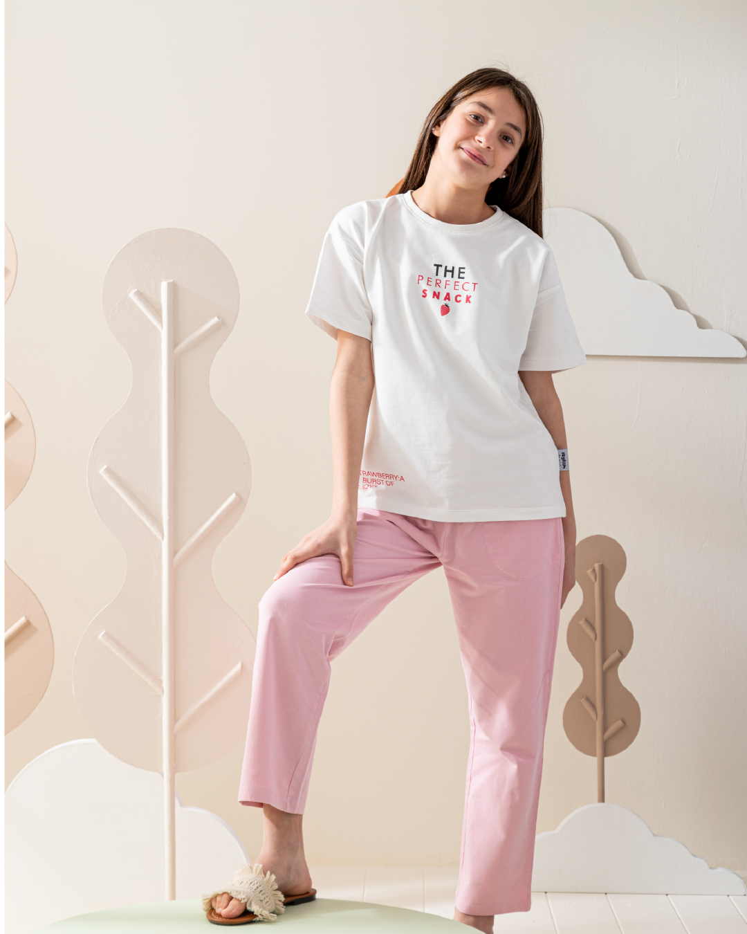 Strawberry Bites Half Sleeve Pajamas summer melton