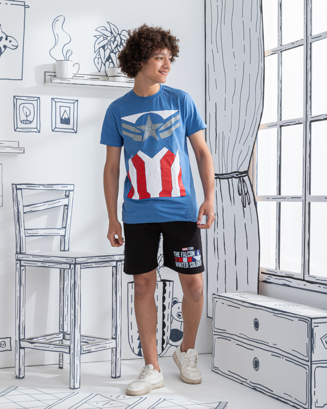 captain America بيجامه اولادي شورت جرسونيه كابتن امريكا