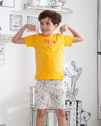 Best of friends Boys' half-sleeved pajamas and cotton shorts