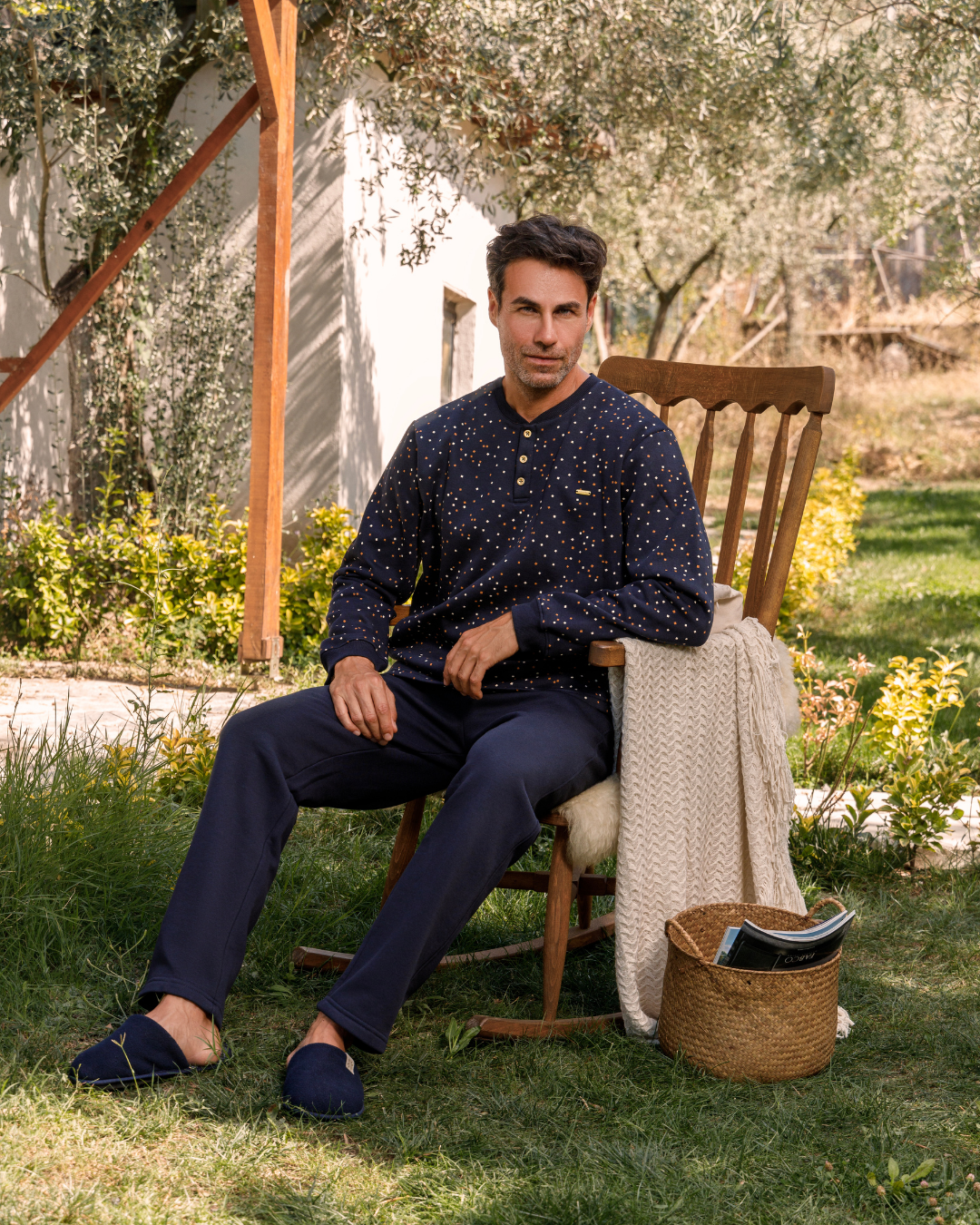 Small Cubes Men's buttoned pajamas