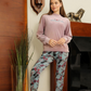 all that you ever wanted Women's pajamas with a rose print on the chest