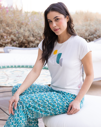 Bohemian half-sleeve pajamas pants cotton