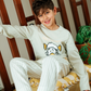 Junior boys' long-sleeve pajama with striped pants