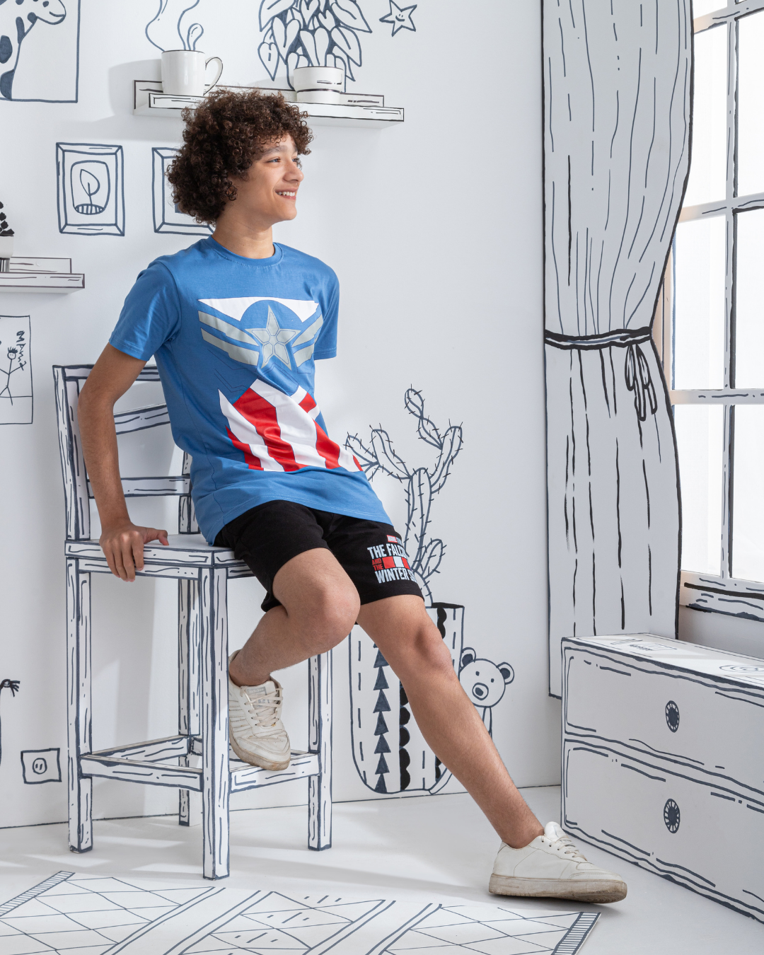 captain America بيجامه اولادي شورت جرسونيه كابتن امريكا