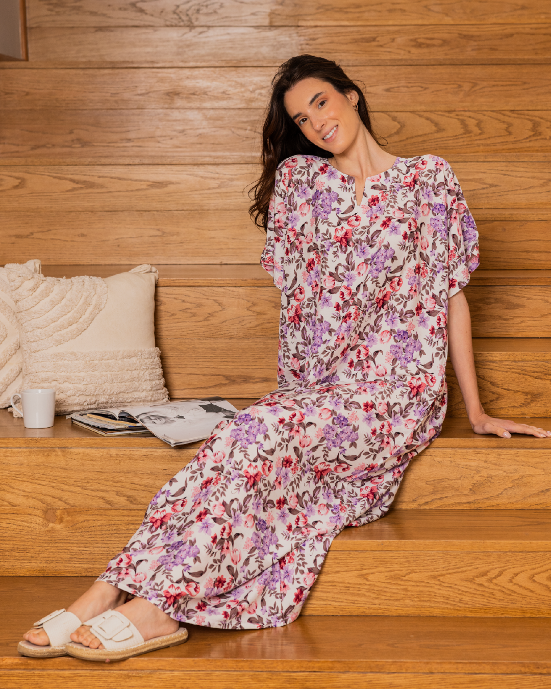 137 قميص فسكوز نص كم مشجر