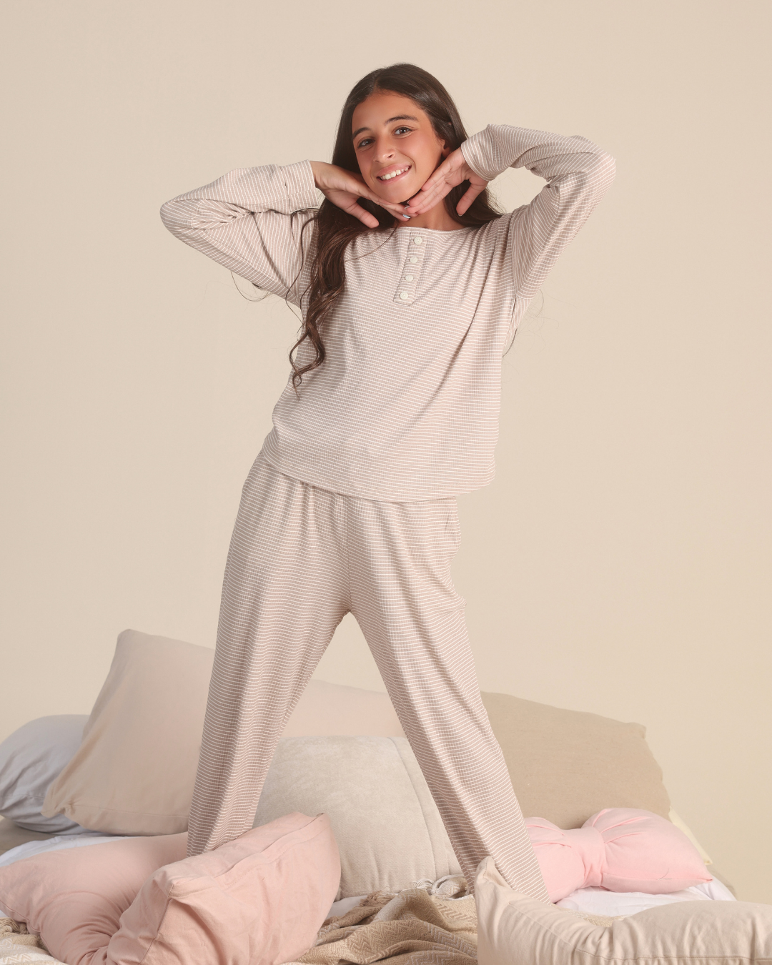 Micro stripes Kids girls pajama