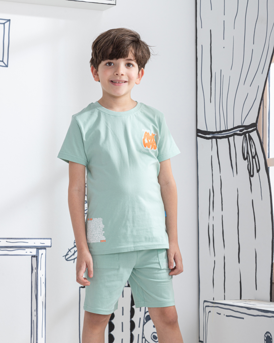 Graffiti art بيجاما أولادي نُص كُم